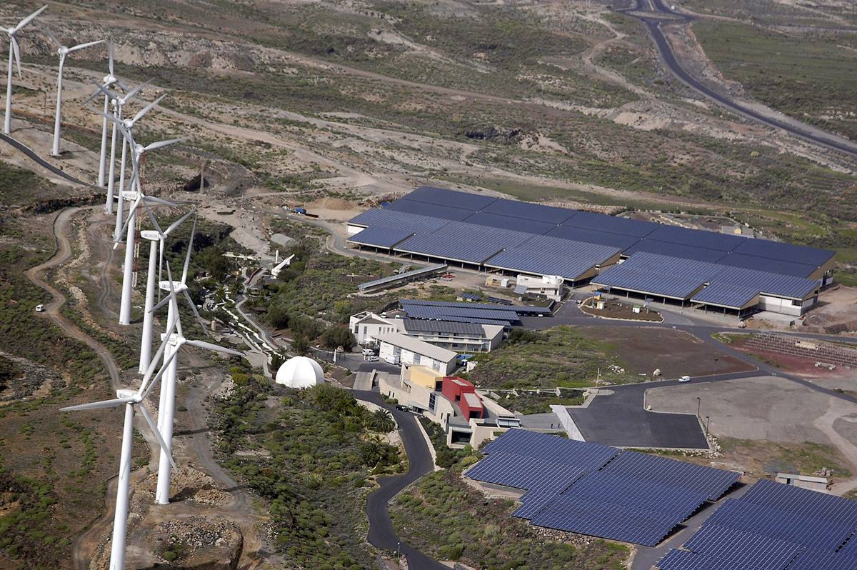 Vista aérea del Instituto Tecnológico de Energías Renovables (ITER) en Granadilla. DA