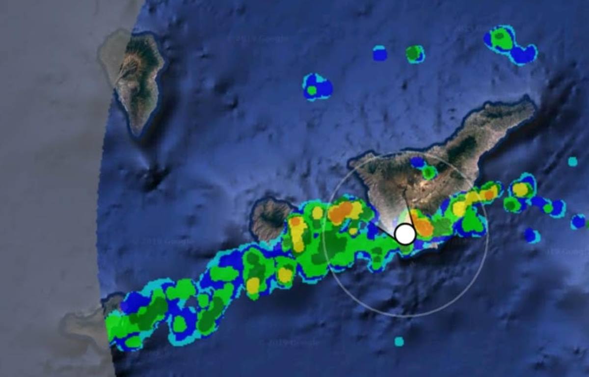 Imagen de radar mostrando las tormentas activas cruzando las occidentales. DA