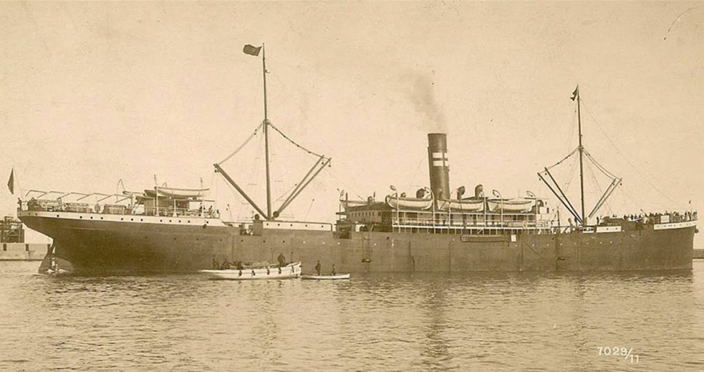 El vapor Valbanera, buque correo trasatlántico español, fue construido en 1906 en Glasgow. DA