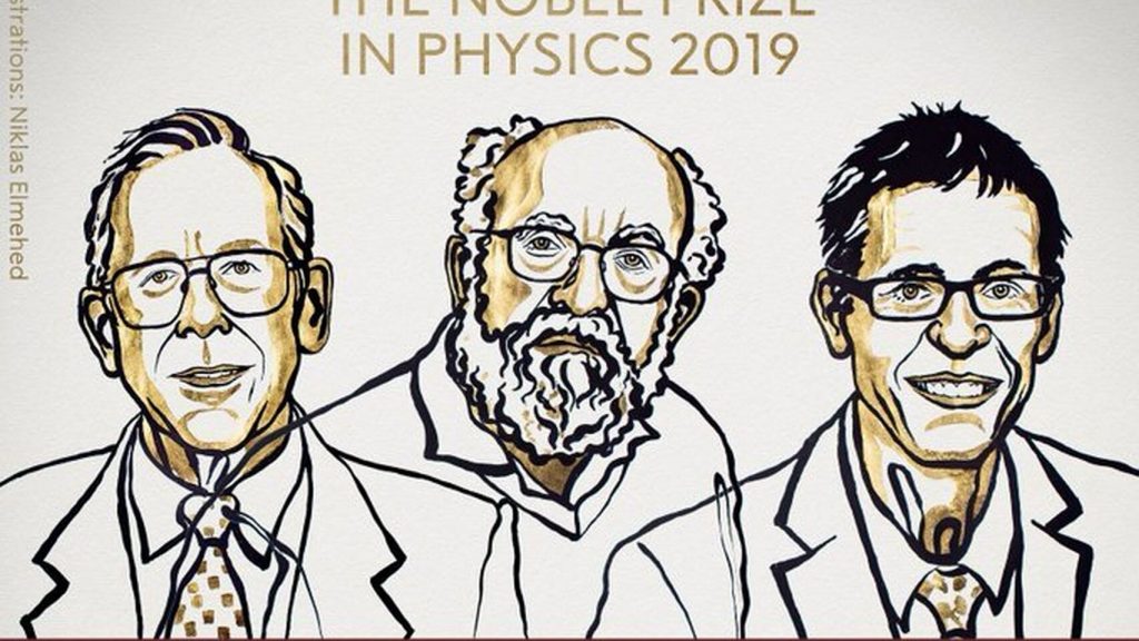 James Peebles, Michel Mayor y Didier Queloz, Nobel de Física 2019.