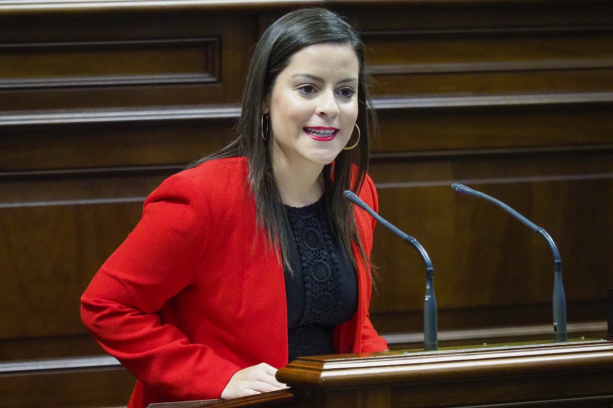La consejera Yaiza Castilla compareció ayer en el parlamento a petición de coalición canaria. Sergio Méndez