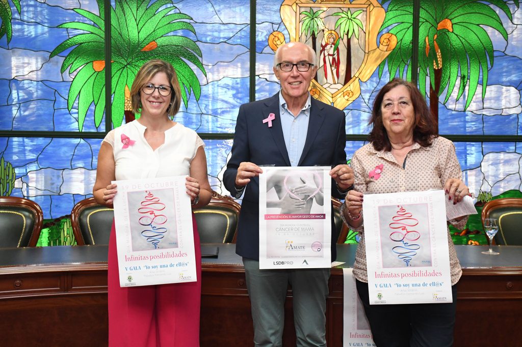 Efigenia González, Juan Acosta y Carmen Bonfante presentaron ayer el programa de actividades con motivo del Día Mundial de Lucha contra el Cáncer de Mama. DA