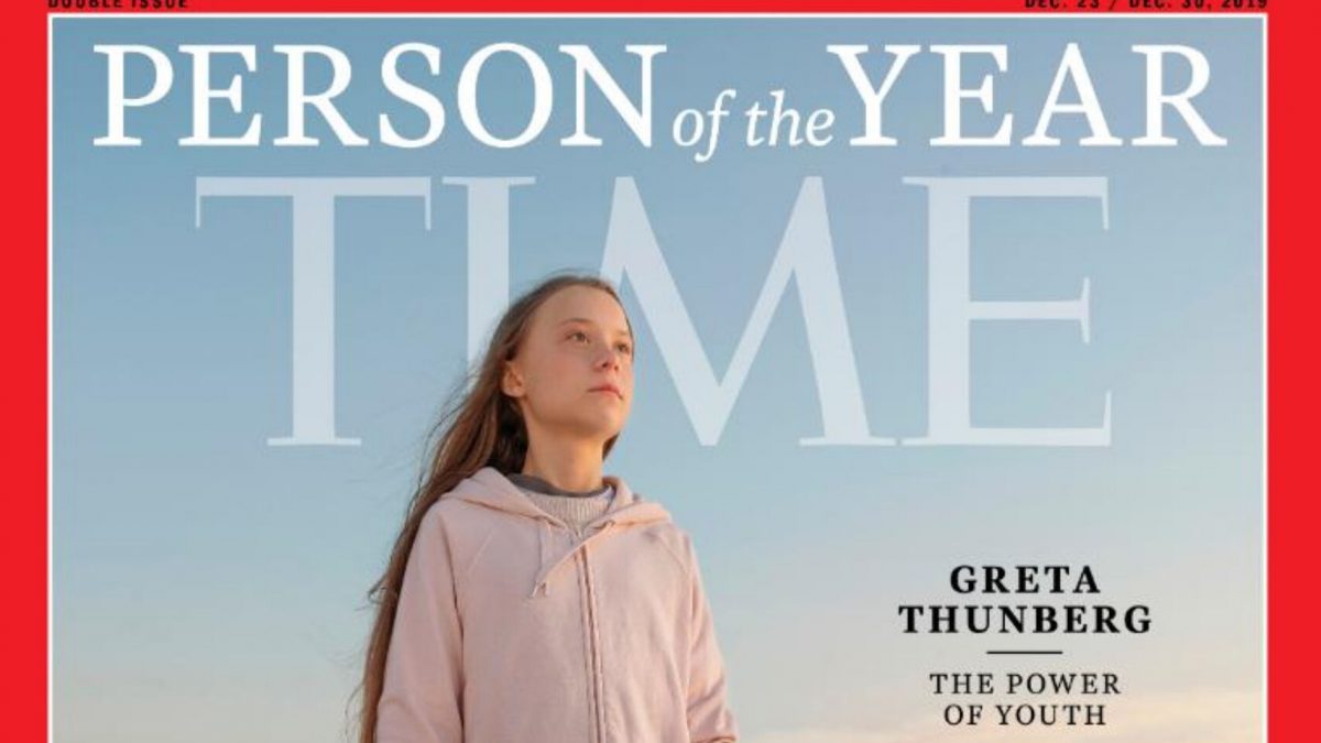 Greta Thunberg, persona del año 2019 según la revista Time. E.E