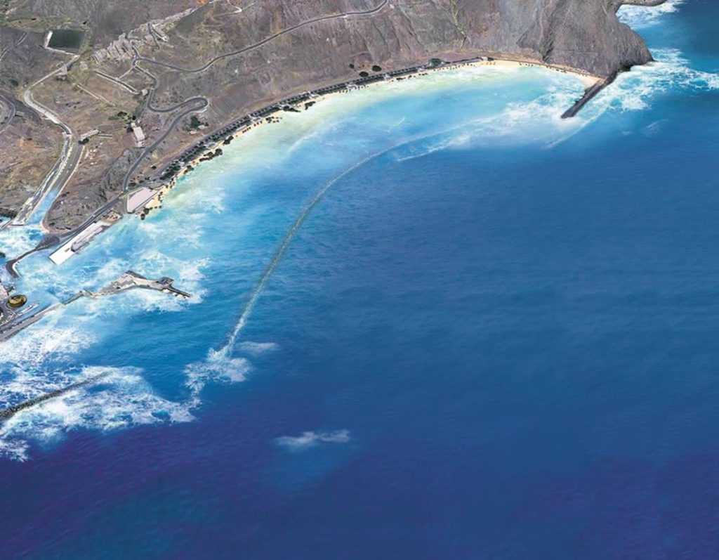Vista aérea de la playa de Las Teresitas. DA