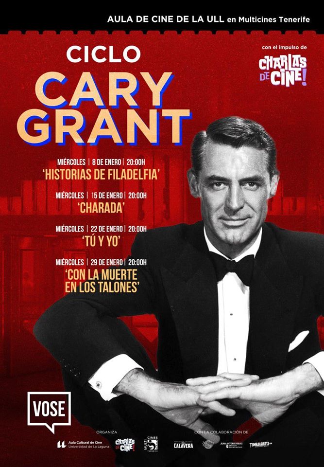 Cartel del ciclo dedicado a Cary Grant que dedicará en enero el Aula de Cine de la ULL.
