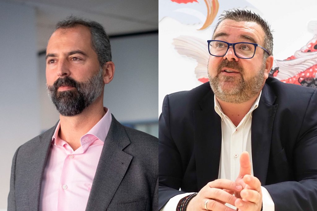 Emilio Fernández, director de la delegación de Aqualia en Canarias y Javier Pino, director comercial en España de Lacroix Sofrel