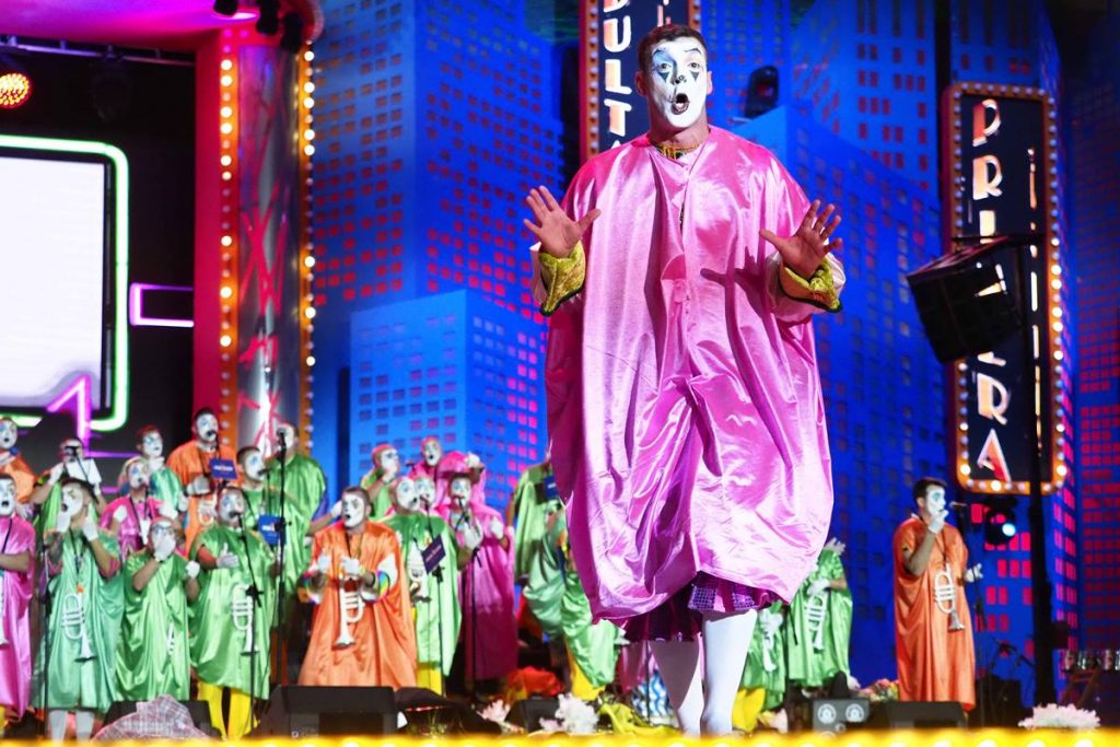 La murga La Traviata durante su actuación en 2020