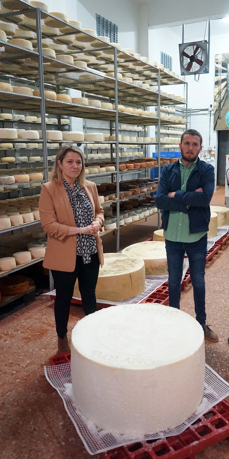 La empresa Bolaños presenta un queso gigante de 213 kilos. DA