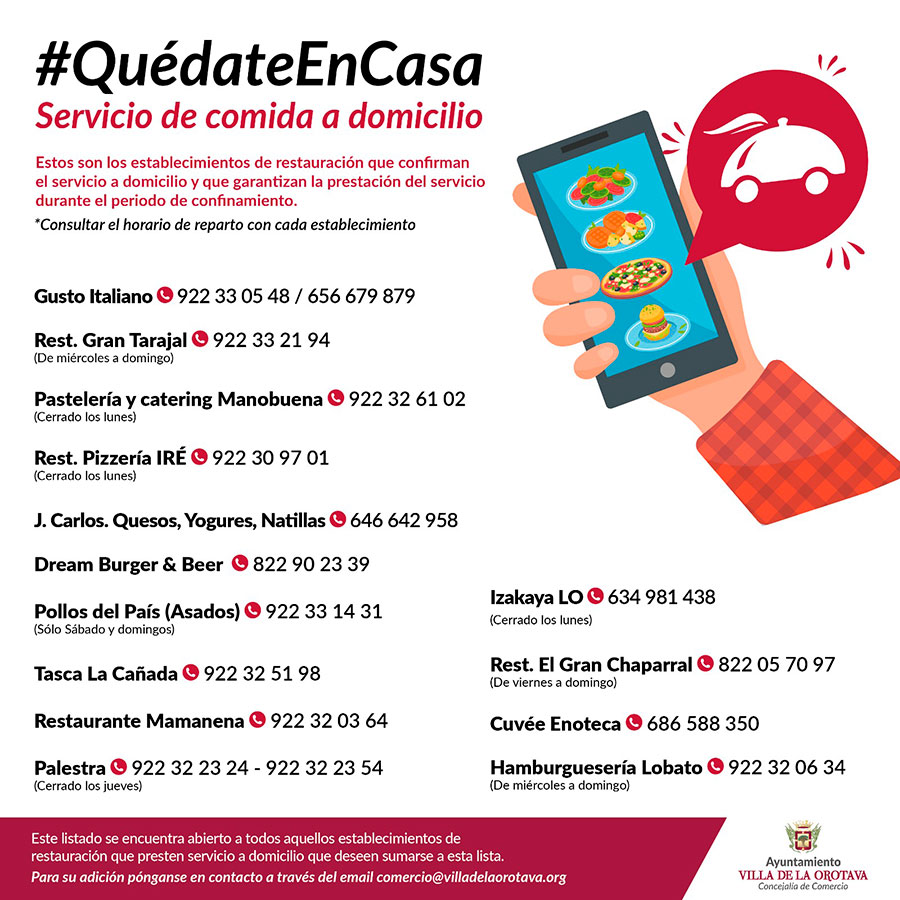 OROTAVA SERVICIO COMIDA DOMICILIO