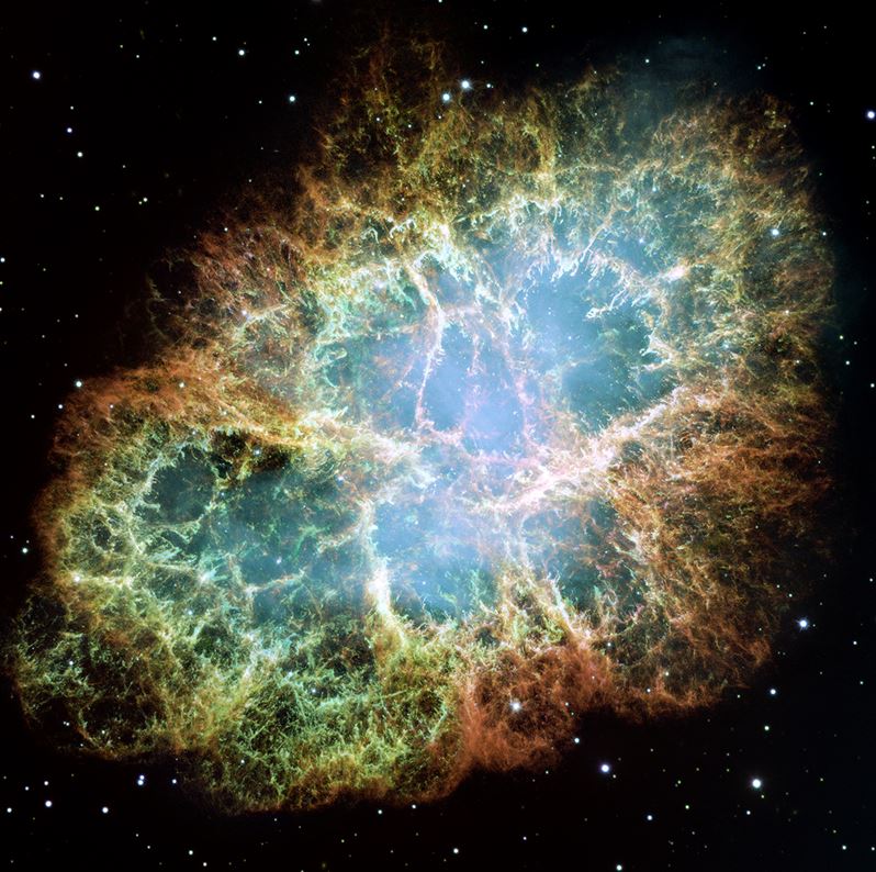  Remanente de supernova en la nebulosa del Cangrejo. NASA/ESA