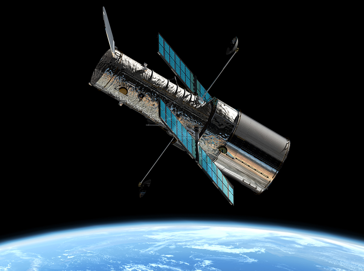 El Telescopio Espacial Hubble orbita a 600 km de altitud.
