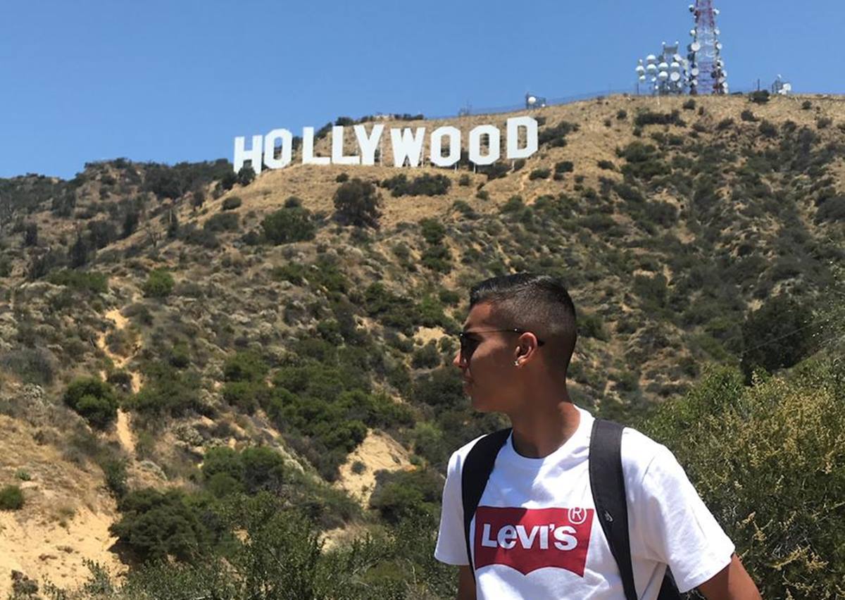 Primer viaje de Daniel Frías a Hollywood. DA