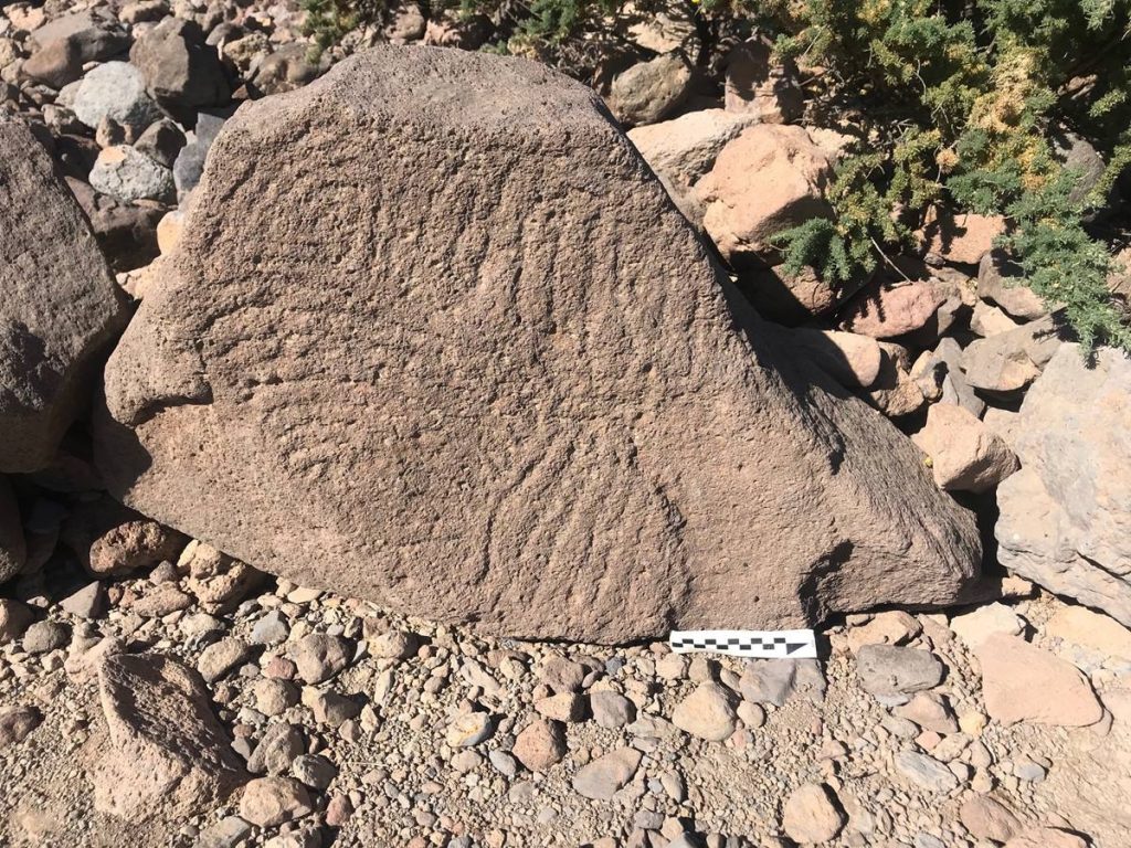 Recuperan un grabado rupestre benahoarita en los bordes de la Caldera de Taburiente - JORGE PAIS/CABILDO DE LA PALMA