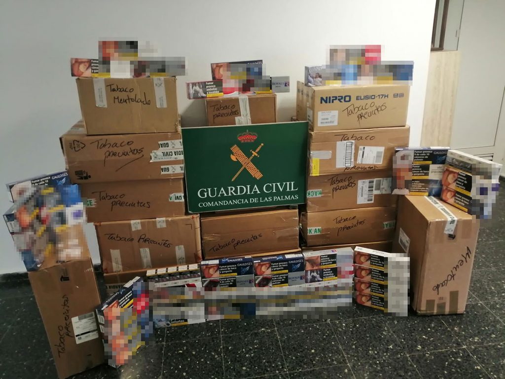 La Guardia Civil se incauta de más de 10.000 productos de tabaco sin precintas fiscales en Gran Canaria