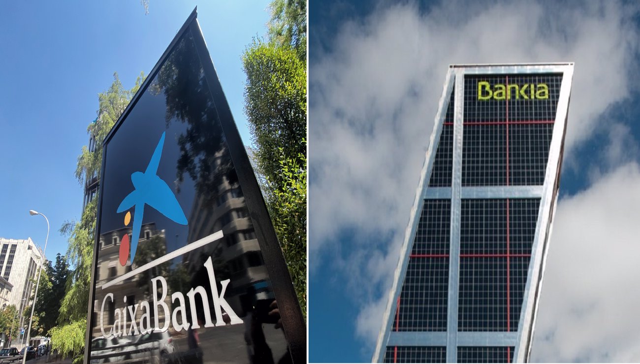 Sedes de Caixabank y Bankia en Madrid