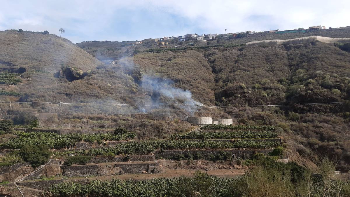 Conato de incendio en el Barranco de las Angustias, en La Palma. Twitter Cabildo de La Palma