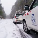Nieve en las carreteras de acceso al Teide. Cedida por el Cabildo