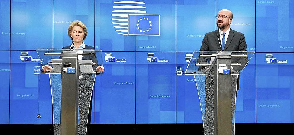 La presidenta de la Comisión Europea, Ursula von der Leyen, y el presidente del Consejo Europeo, Charles Michel. / DA 
