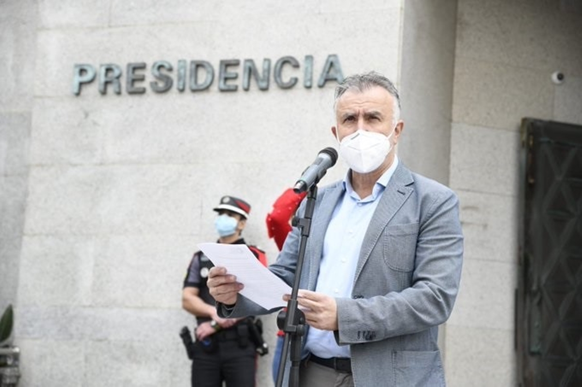 Ángel Víctor Torres comparece ante los medios en una imagen de recurso. Cedida