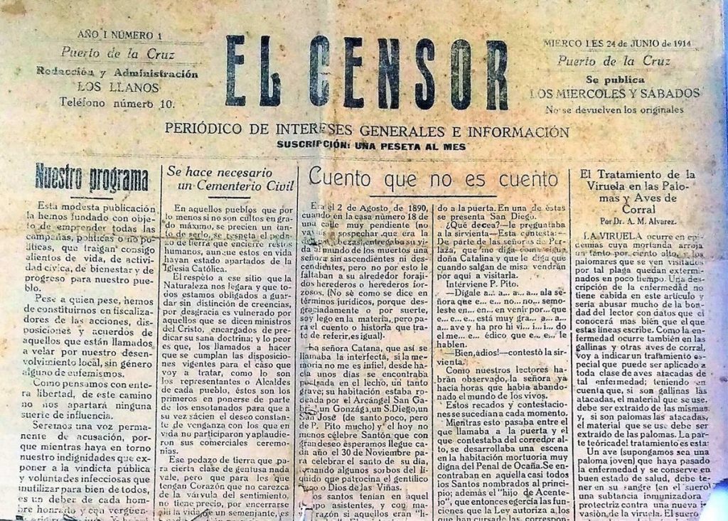 Imagen de la portada de 'El Censor'. ULL