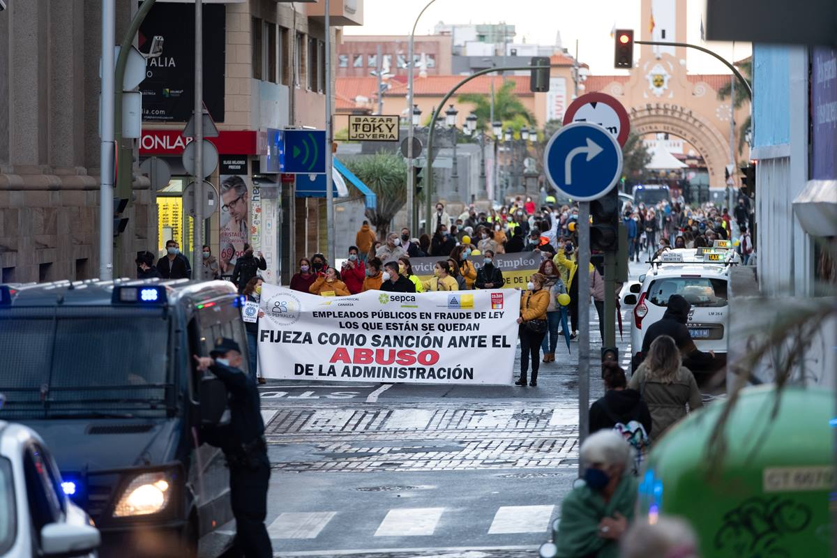 Manifestación de empleados públicos, en febrero. Fran Pallero