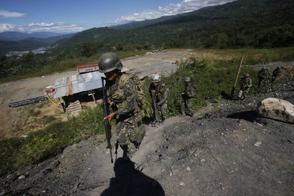 Militares en la región del VRAEM, donde tiene presencia la guerrilla maoísta Sendero Luminoso EL COMERCIO / ZUMA PRESS /