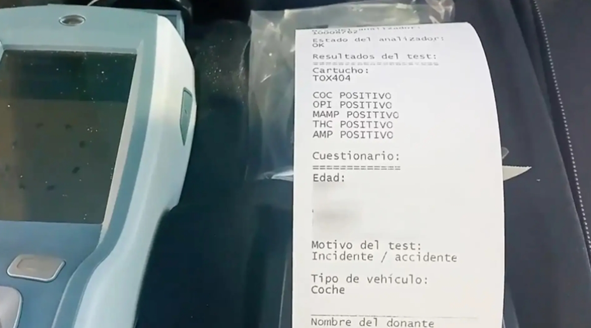 Un conductor da positivo en todas las drogas del 'narcotest'