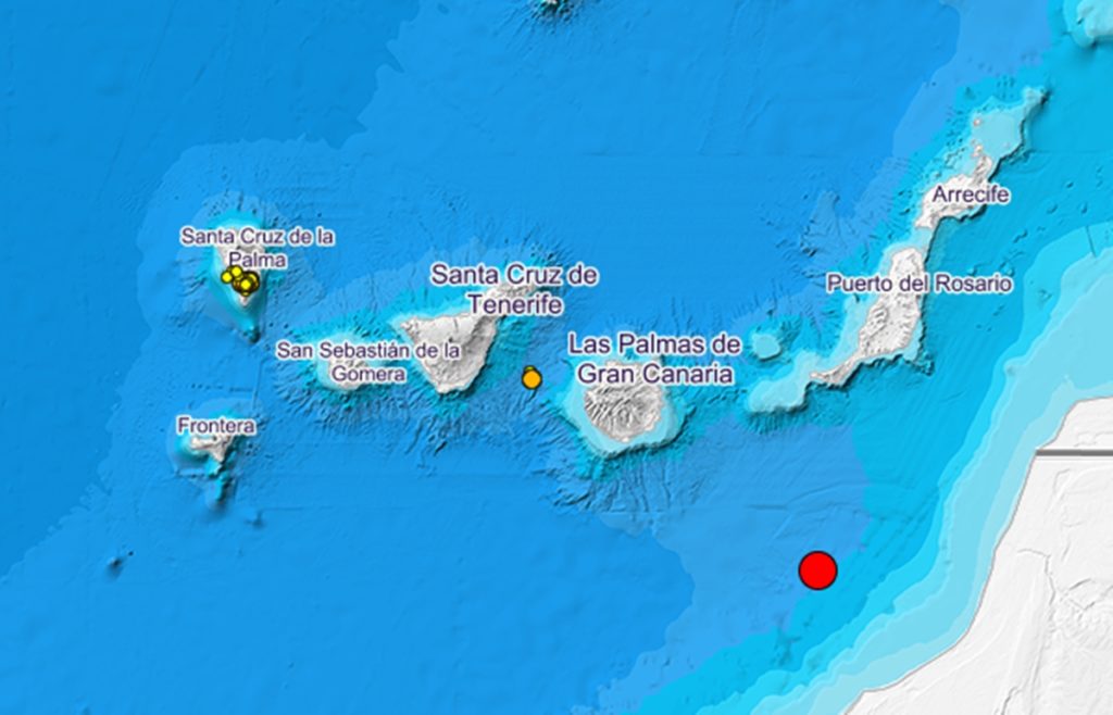 Terremoto de 4.8 en aguas de Canarias. IGN