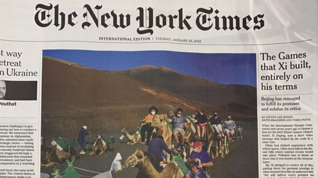 El Parque Nacional de Timanfaya, portada del diario ‘The New York Times’