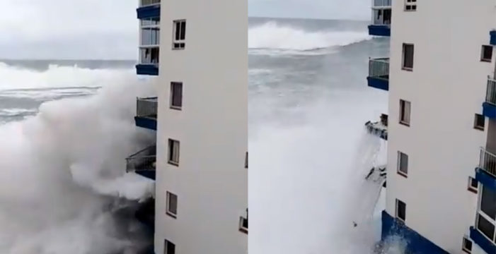 Confunden un vídeo del tsunami de Tonga con el temporal que arrancó varios balcones en Tenerife