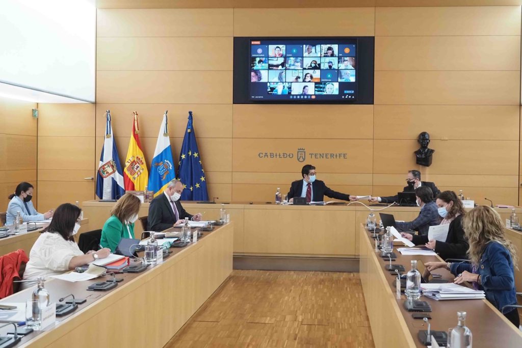 Un momento de la sesión del Pleno del Cabildo, ayer. Sergio Méndez