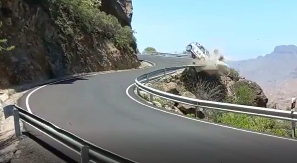 A centímetros de precipitarse en el Rally Islas Canarias
