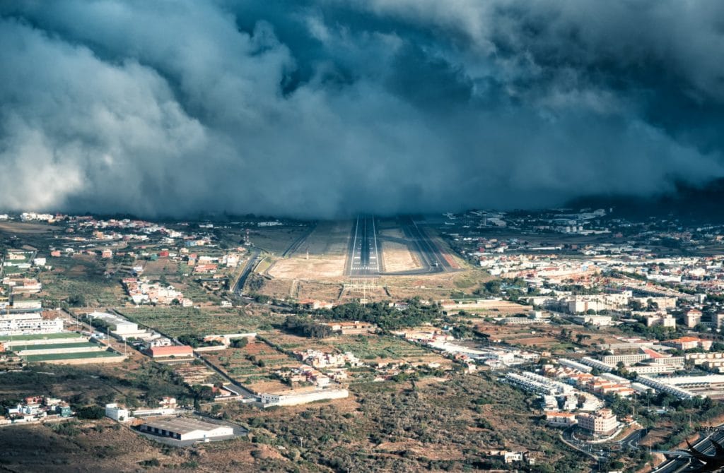 La imagen que plasma la 'realidad meteorológica' del aeropuerto Tenerife Norte