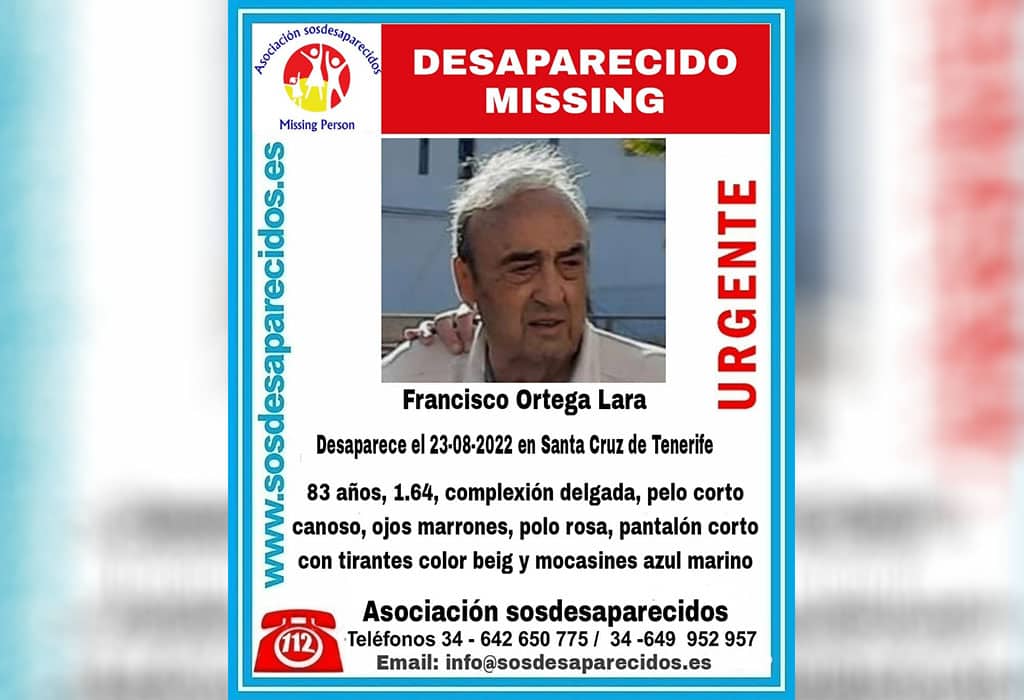 Buscan a Francisco, desaparecido en Tenerife