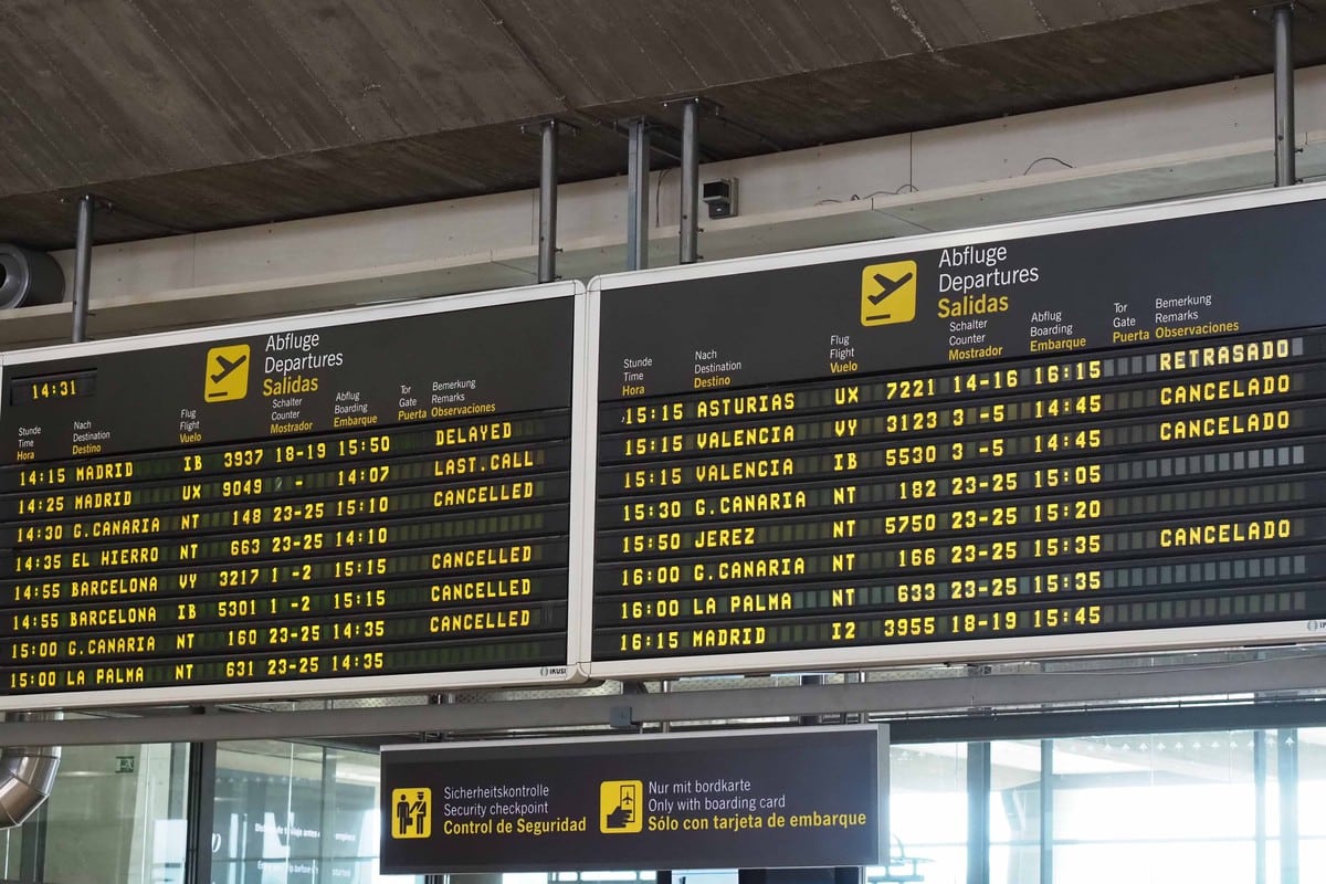 Retrasos y cancelaciones de vuelos en Tenerife, La Gomera y La Palma