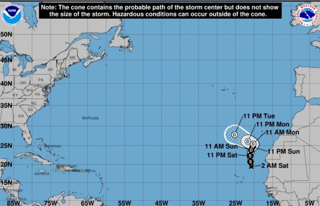 La tormenta tropical Hermine se sentirá a partir mediodía en las islas occidentales de Canarias