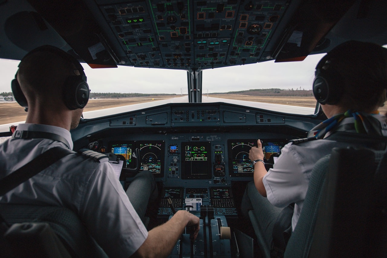 cabina de un avión