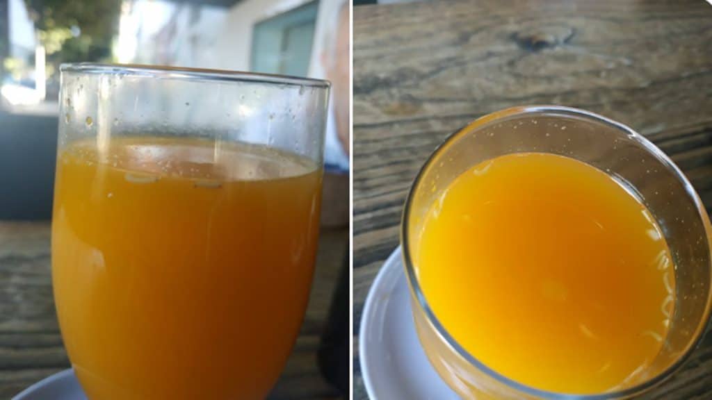 "Algo se mueve dentro y ya he bebido un trago": desagradable sorpresa en un jugo de naranja