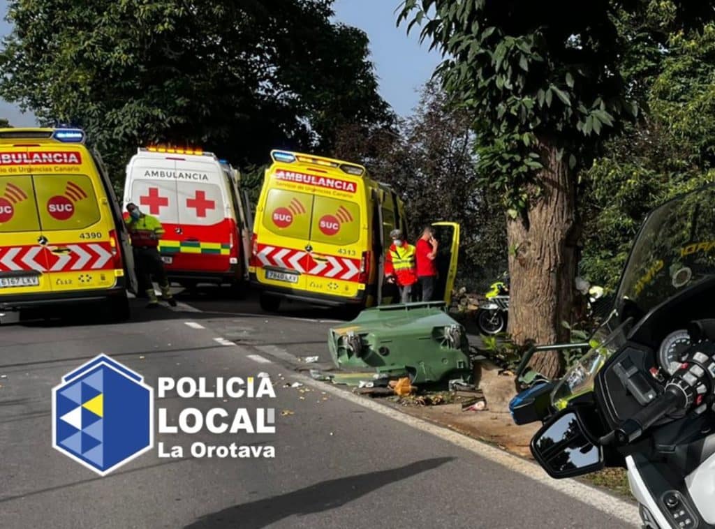 Muere un motorista tras sufrir una caída en La Orotava