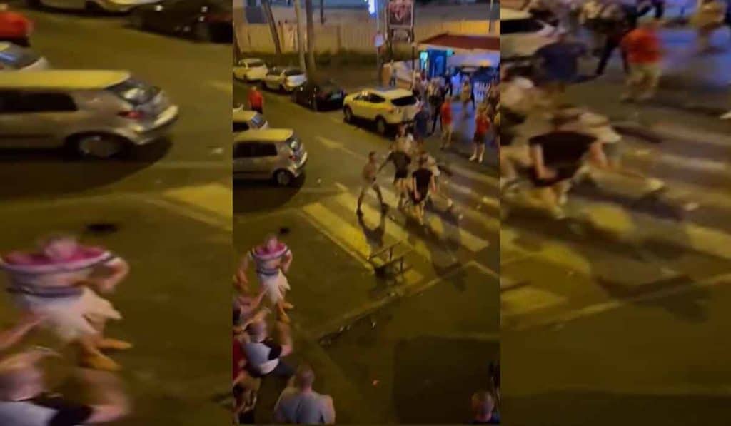 Hooligans en Tenerife: ingleses y galeses se enfrentan a puñetazo limpio en plena calle