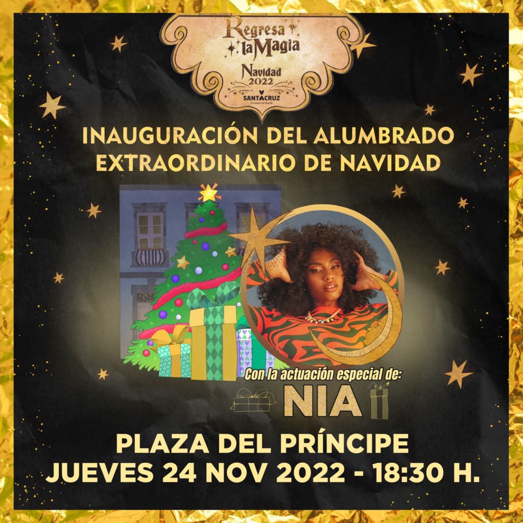 Nia performs today at the switching on of the Christmas lights in Santa Cruz