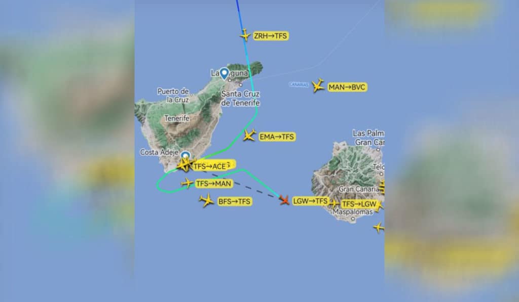 Viento "revoltoso" en el sur de Tenerife: varios vuelos han sido desviados