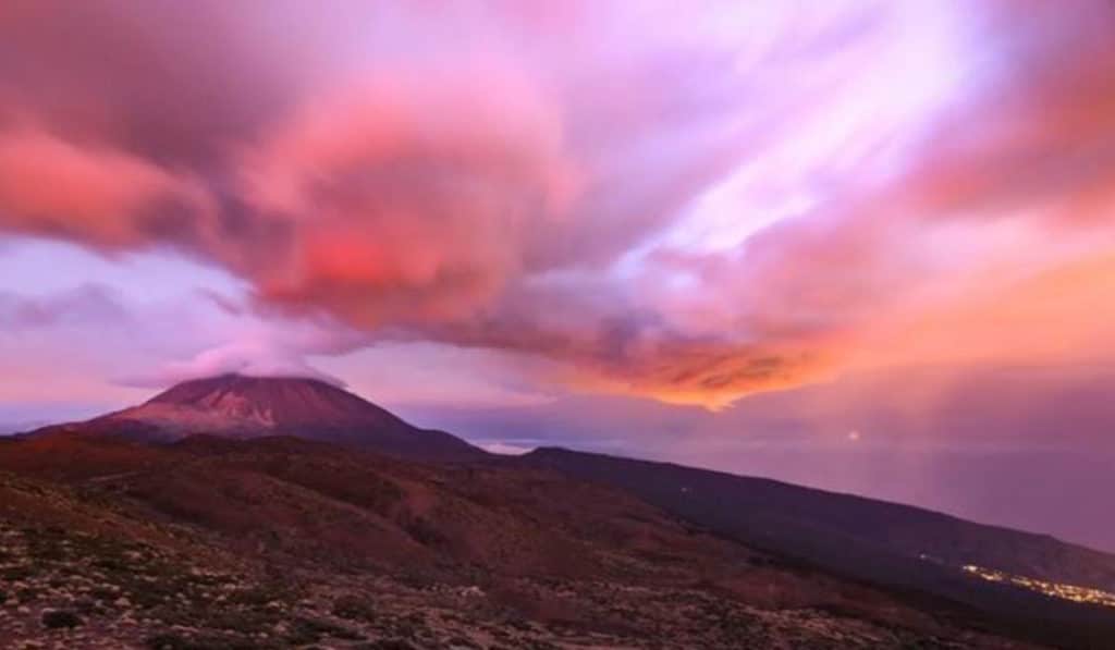 El Teide registra varias nubes peculiares en menos de 24 horas