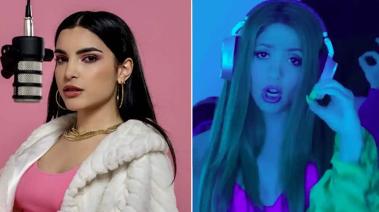 La artista venezolana con raíces canarias Briella y la cantante colombiana Shakira. E.E.