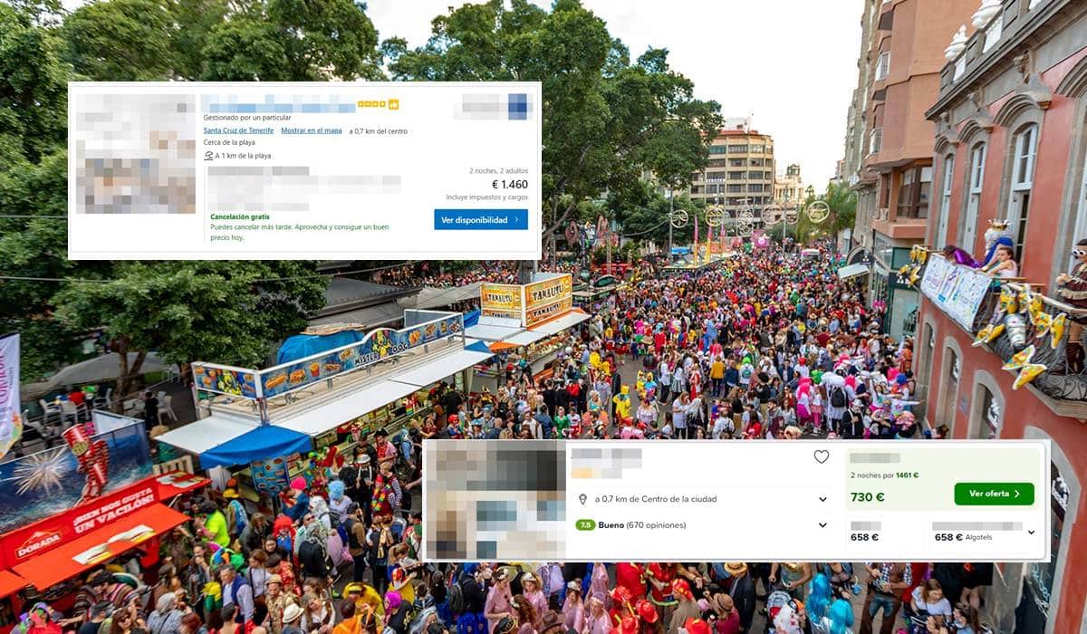 La locura de los precios en el Carnaval de Santa Cruz: 700 euros por una noche de apartamento