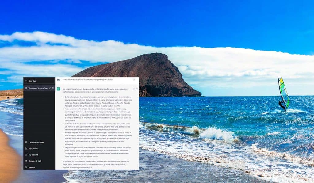 ChatGPT explica cómo serían las vacaciones de Semana Santa perfectas en Canarias