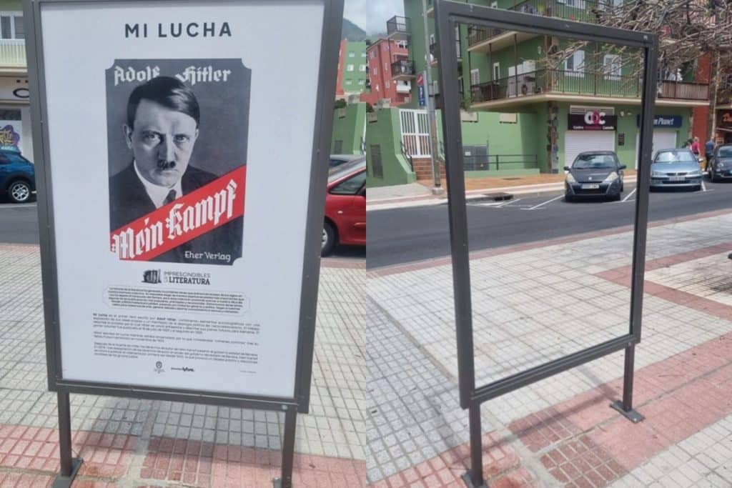 Polémica por el cartel de Hitler en Tenerife: Mari Brito piden "perdón a los vecinos"