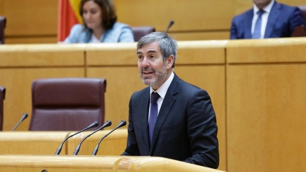 Fernando Clavijo, durante una intervención en el Senado.