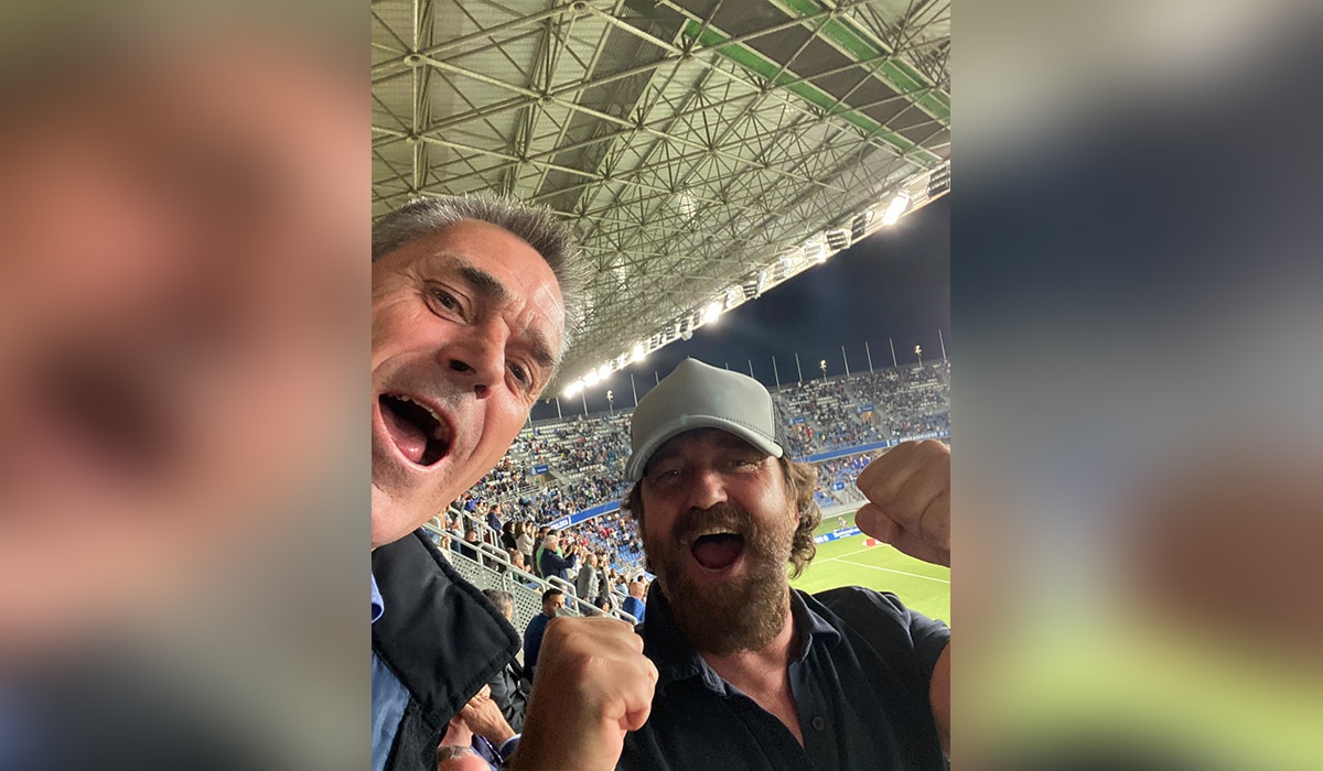 Gerard Butler 'enloquece' con el triunfo del CD Tenerife