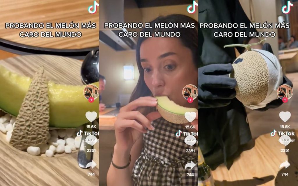 Una tiktoker prueba el melón más caro del mundo: cuesta 200 euros la pieza
